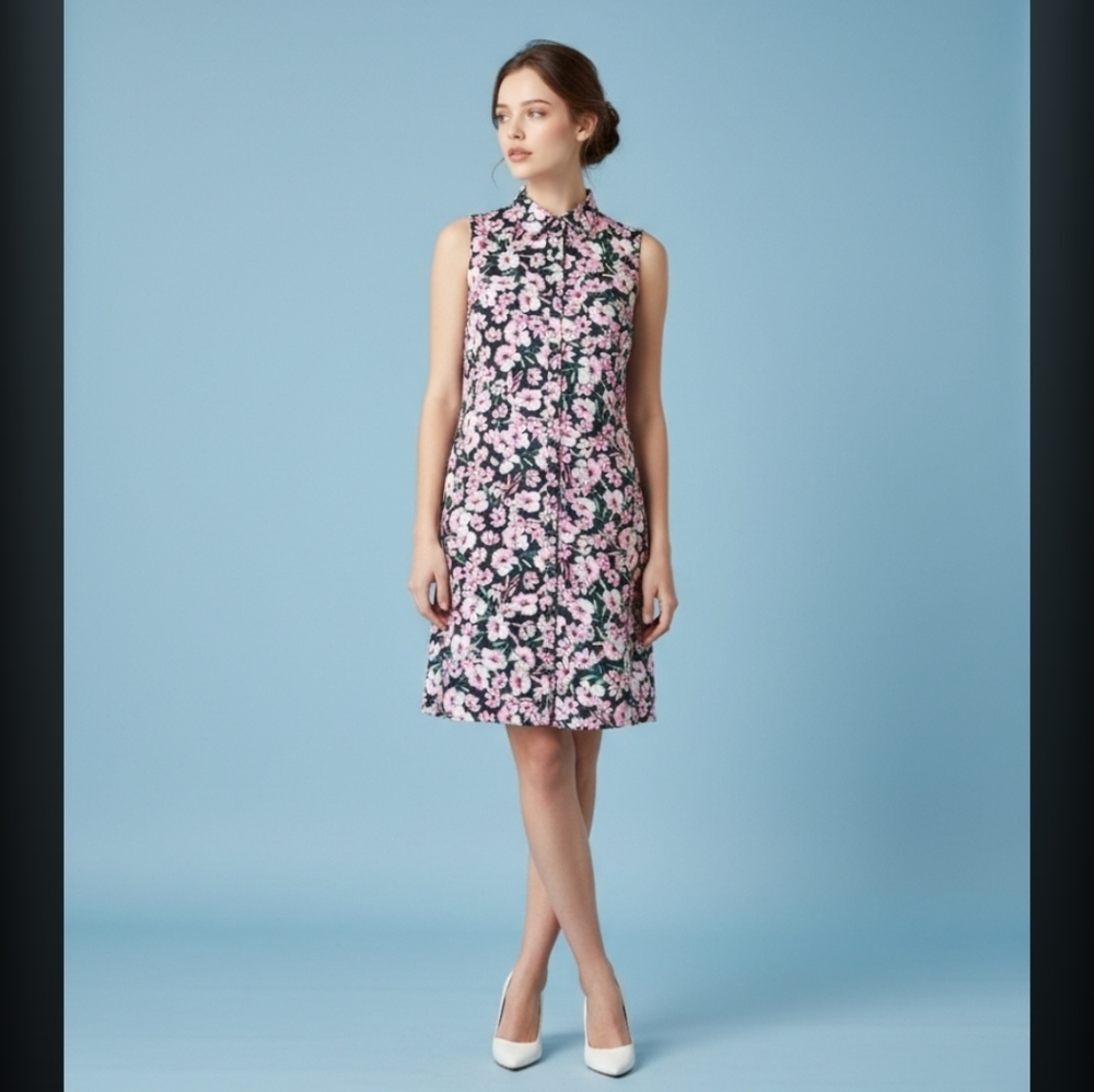 Tommy Hilfiger Black and Pink Floral Dress